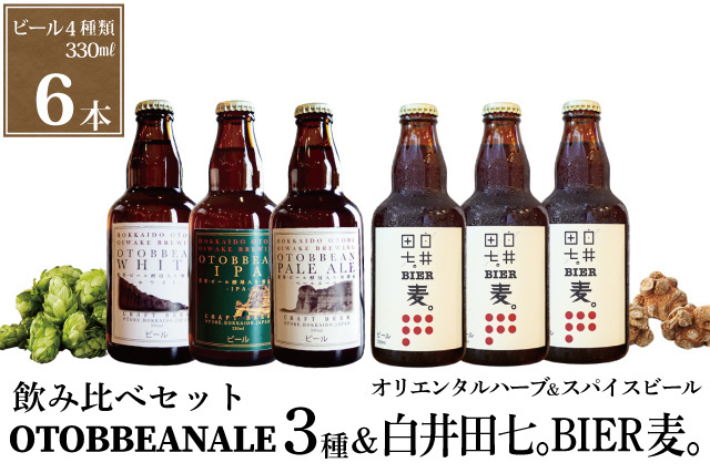 白井田七。BIER麦。飲み比べセット
